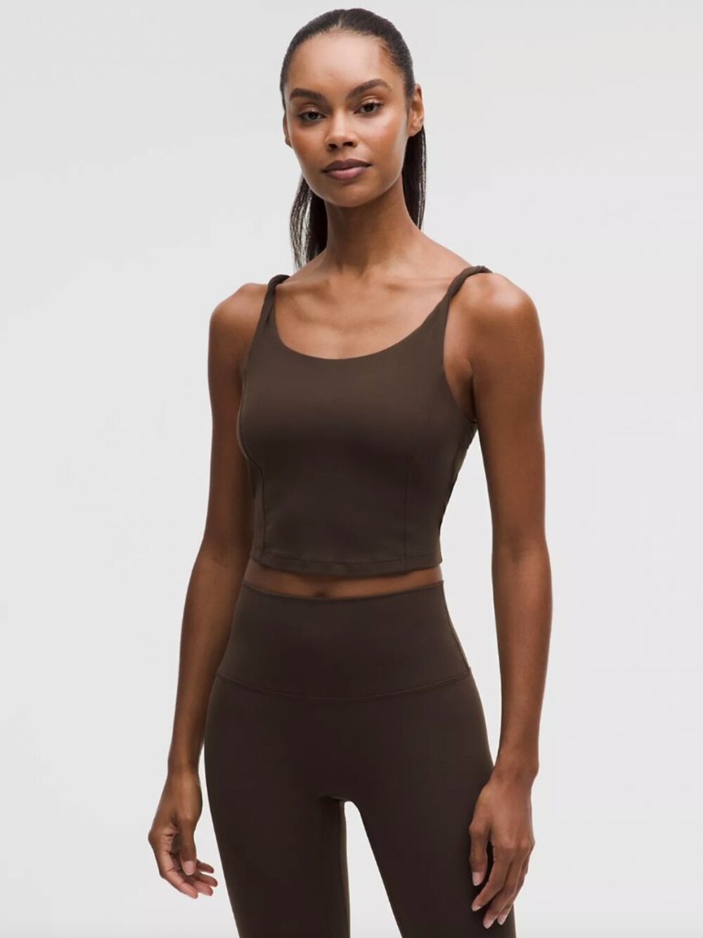 lululemon Align Twist-Strap Cropped Tank Top in Walnut Crunch XS